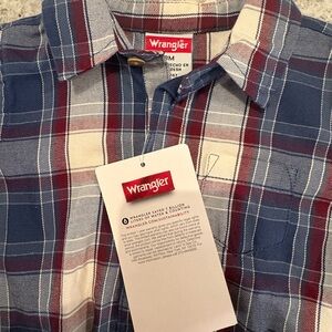 Wrangler Boys 18M Blue and Red Plaid Shirt - NWT